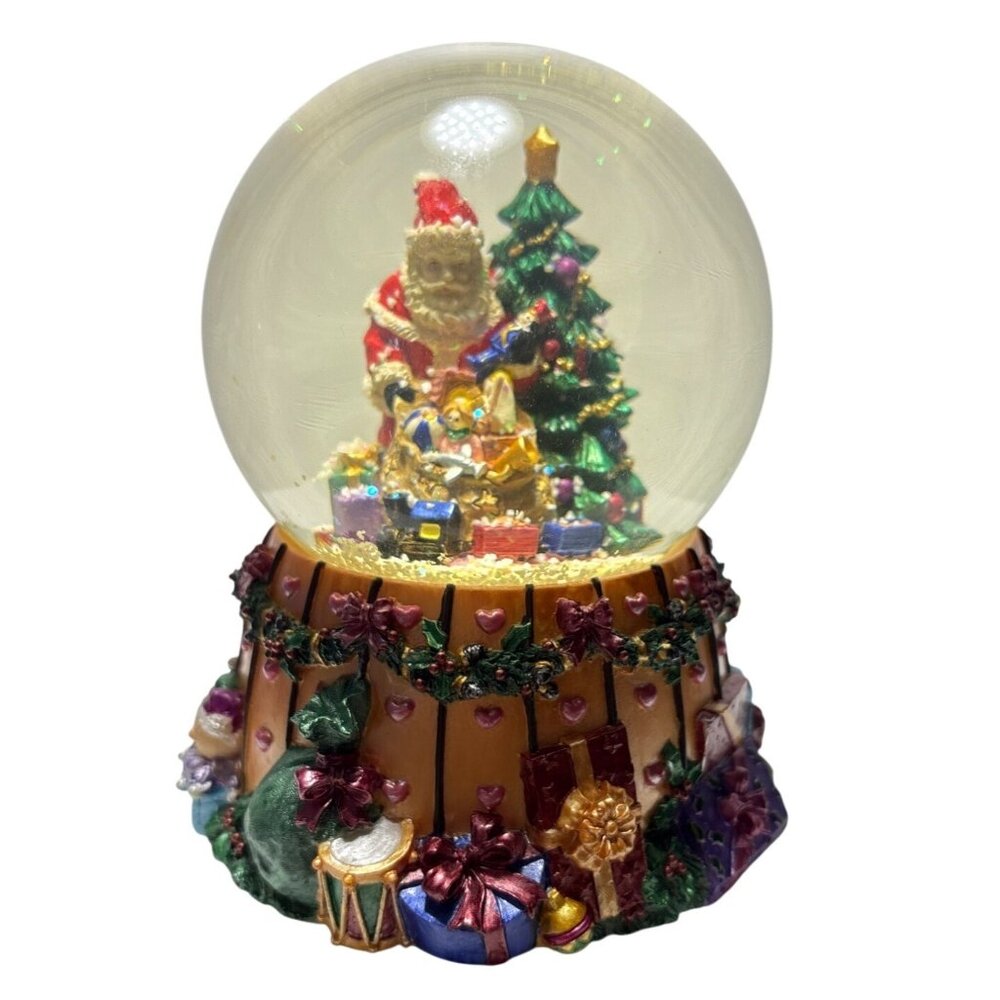 Carlton Cards Snow Globe Santa & Christmas Tree Decorative Holiday 5.5"